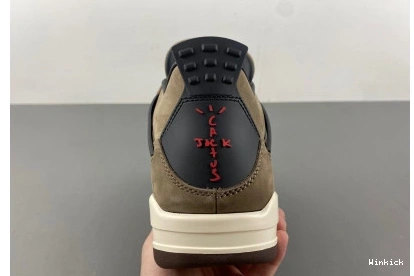 Brown AJ4-882335 Air Retro Jordan 4 Travis Scott x 1025